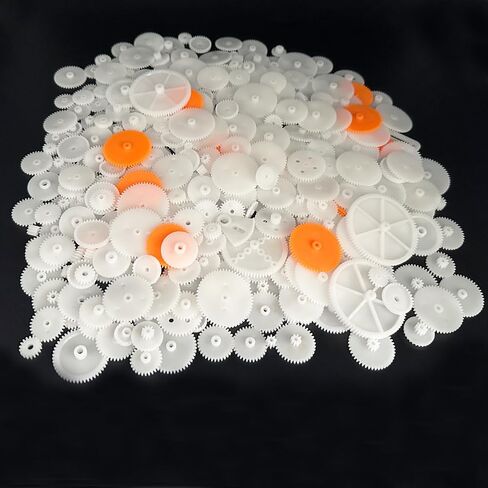 330PCS White Plastic Gears Module 0.5 Gears for DC Motor DIY Model Toys RC Car Robot Gear Replacement Electric Motor Gears (330) in Kuwait