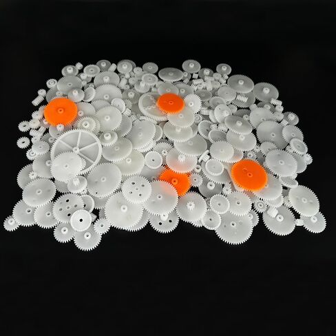 330PCS White Plastic Gears Module 0.5 Gears for DC Motor DIY Model Toys RC Car Robot Gear Replacement Electric Motor Gears (330) in Kuwait