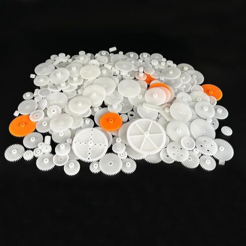 330PCS White Plastic Gears Module 0.5 Gears for DC Motor DIY Model Toys RC Car Robot Gear Replacement Electric Motor Gears (330) in Kuwait