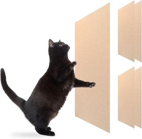 Cat Scratch Mat (Black, 5-Pack, 9.8''*18.8''), Furniture Protector from Cats Scratching, Strong Self-Adhesive Backing for Easy and Sturdy Application, Versatile for Cat Trees, Posts, and Beds in Kuwait