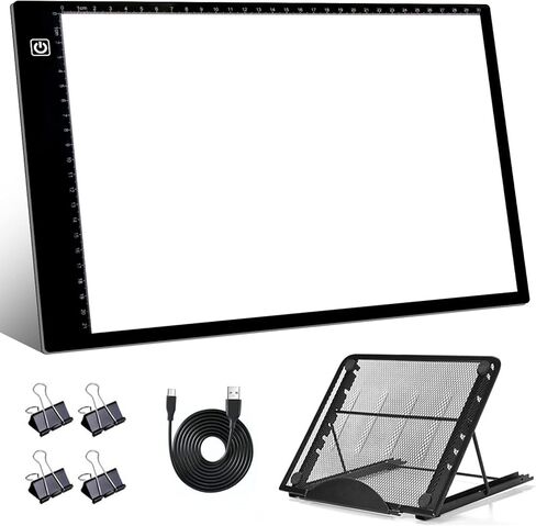 سبع أسماك ملحقات اللوحة الماس A4 وسادة خفيفة ، لوحة الضوء المطورة عالية السطوع لا نقاط سوداء الماس مربع ضوء فن الماس لأدوات الرسم الماس ، الرسم/التتبع/الحرف/رسم/فينيل الأعشاب الضارة in Kuwait