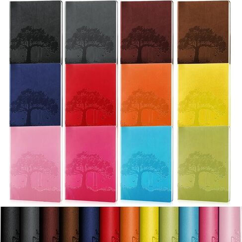 Taobary 24 PCS A5 PU Leather Journals Bulk Contlulful Tree Cloy Notebook Soft Pu Leather Cover محكم الكتابة للكتابة لكتابة أعمال مدرسة Office (ألوان مختلطة) in Saudi Arabia