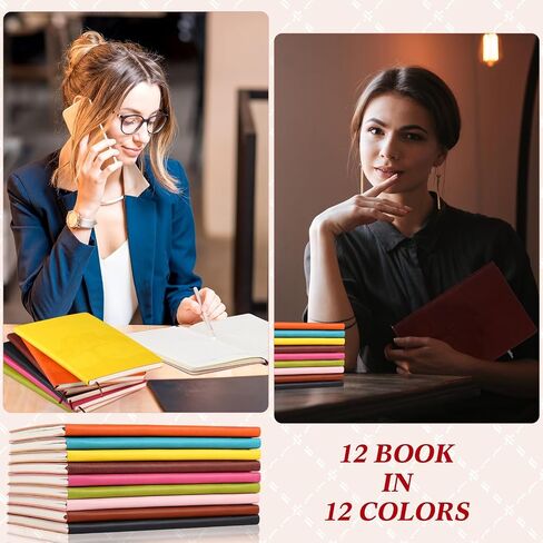 Taobary 24 PCS A5 PU Leather Journals Bulk Contlulful Tree Cloy Notebook Soft Pu Leather Cover محكم الكتابة للكتابة لكتابة أعمال مدرسة Office (ألوان مختلطة) in Saudi Arabia