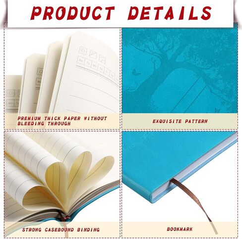 Taobary 24 PCS A5 PU Leather Journals Bulk Contlulful Tree Cloy Notebook Soft Pu Leather Cover محكم الكتابة للكتابة لكتابة أعمال مدرسة Office (ألوان مختلطة) in Saudi Arabia