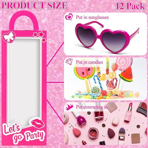 12PCS Pink Girls Party Favor Boxes Pink Doll Gift Boxes Hot Pink Bachelorette Birthday Party Decoration Candy Favors Boxes for Girls Birthday Party Cowgirl Birthday Bridal Shower Supplies in Kuwait