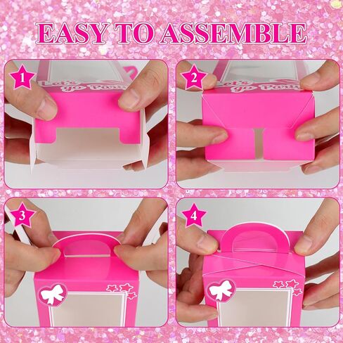 12PCS Pink Girls Party Favor Boxes Pink Doll Gift Boxes Hot Pink Bachelorette Birthday Party Decoration Candy Favors Boxes for Girls Birthday Party Cowgirl Birthday Bridal Shower Supplies in Kuwait