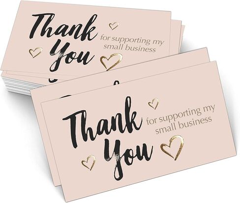easykart labels 120 Thank You For Supporting My Small Business Cards, Gold Foil Business Card Size 3.5" x2", Thank You Cards for Online Retail Shop, Small Business, Customer Package Inserts in Saudi Arabia