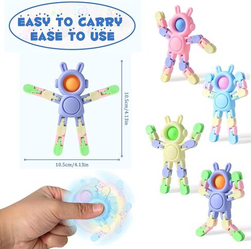 Transformable Fidget Spinners 24 Pcs Rabbit Toys for Kids Easter Gifts and Adults Stress Relief Sensory Toys for Boys and Girls Fingertip Gyros for ADHD Autism for Kids Gifts in Saudi Arabia