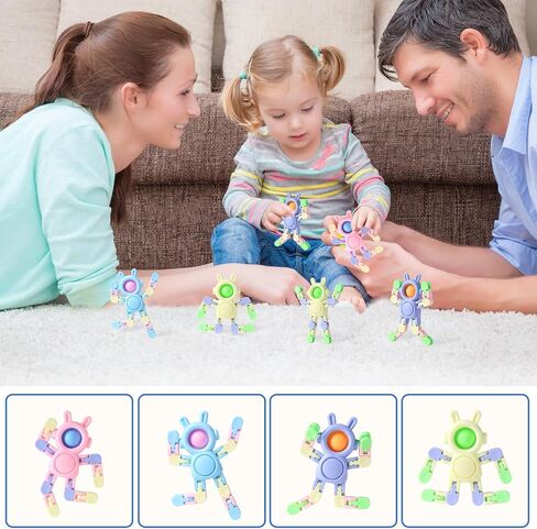 Transformable Fidget Spinners 24 Pcs Rabbit Toys for Kids Easter Gifts and Adults Stress Relief Sensory Toys for Boys and Girls Fingertip Gyros for ADHD Autism for Kids Gifts in Saudi Arabia