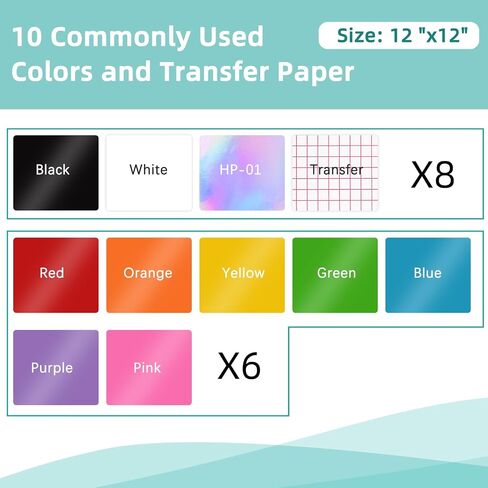 26 Pack Glossy Permanent Vinyl Sheets 12"x12", Self Adhesive Vinyl for Cricut Machine, DIY Mugs, Deco Sticker in Saudi Arabia