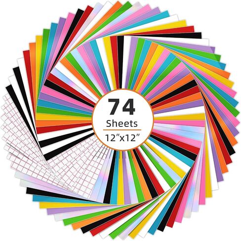 26 Pack Glossy Permanent Vinyl Sheets 12"x12", Self Adhesive Vinyl for Cricut Machine, DIY Mugs, Deco Sticker in Saudi Arabia
