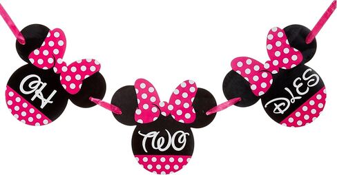 Signatives Oh Twodles Birthday Party Supplies- Minnie Mouse 2nd Birthday Banner - Minnie Mouse Party Decors in Saudi Arabia