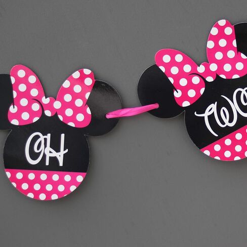 Signatives Oh Twodles Birthday Party Supplies- Minnie Mouse 2nd Birthday Banner - Minnie Mouse Party Decors in Saudi Arabia