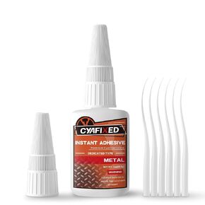 Super Glue for Metal, Professional Grade Cyanoacrylate (CA) Instant Adhesive, 1 oz. (28.3 Grams) - Metal CA Glue for Steel, Zinc, Aluminum and Other Metal Materials