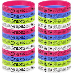 24PCS Grapes Rubber Bracelet Party Favors- Grapes Themed Party Decorations Wedding Birthday Baby Shower Party Supplies