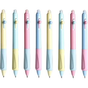 YYaaloa 8pcs Cute Retractable Erasable Gel Pens Fine Point 0.5mm Blue Black Inks Make Mistakes Disappear for Writing Planner and Crossword Puzzles (Multicolor)