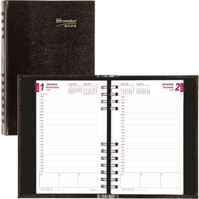 Brownline® 2025 CoilPro™ Daily/Monthly Planner, Appointment Book, 12 Months, January to December, Twin-Wire Binding, 8" x 5", Black (CB634C.BLK-25)