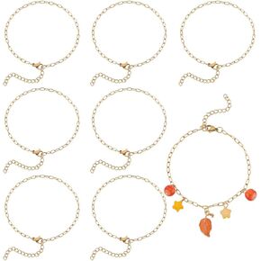 SUNNYCLUE 1 Box 12Pcs Adjustable Charm Bracelet Chain Gold Chain Link Bracelets Bulk with Lobster Clasp Metal European Stainless Steel Bracelet Chains for Jewelry Making Chains DIY Crafts Women Man