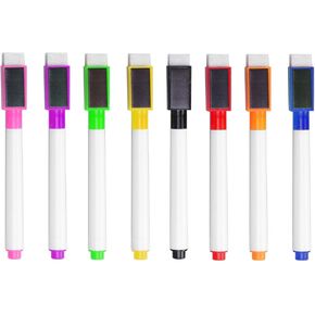 Cabilock 8pcs Whiteboard Pen Dry Erase Markers Magnetic Fridge Whiteboard White Board Markers Dry Erase Magnetic Whiteboard for Fridge Erasers Magnetic Dry Erase Marker Whiteboard