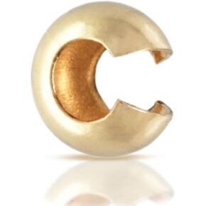 100pcs Adabele Tarnish Resistant 3mm (0.12 Inch) Small Loose Crimp Bead Knot Cover 14k Gold Plated Brass for Jewelry Craft Making BF8-3 in Kuwait