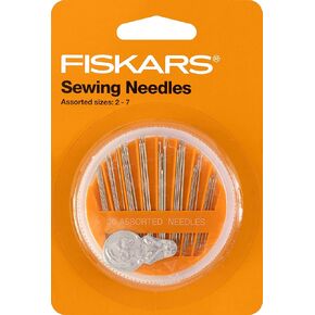 Fiskars Sewing Needle Set and Needle Threader - 30 Assorted Needles with a Convenient and Safe Storage Container