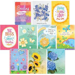 Current Multiple Blessing Religious Thinking of You Friendship Greeting Card Set - Value Pack of 20 Cards With White Envelopes for Friends & Family, 10 Designs, Large 5" x 7" Assortment