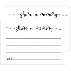 50 Share a Memory Cards, Memory Card for Celebration of Life, Graduation, Wedding, Retirement, Going Away Party (4" x 6")