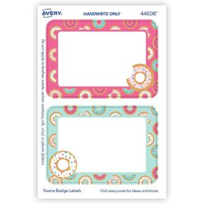 Avery Premium Event Name Tags, Ice Breaker Questions, No Lift No Curl, 36 Handwriteable Name Stickers