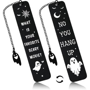 Christmas Gifts Gothic Bookmarks for Book Lover Goth Stocking Stuffers for Women Men Horror Movies Bookmark Gifts for Women, Spooky Bookmarks Goth Gifts Horror Lover Gifts for Girls Boys, Double-Sided