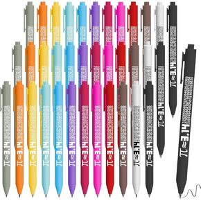 36 Pcs Happy Pi Day Pens - Funny Math Endless Ballpoint Pens Bulk π Themed Creative Pens International Mathematics Party Favor for Kids Students Teachers, 12 Colors