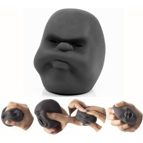 Funny Human Face Emotion Balls,Fidget Toys Stress Relief Squeeze Ball Stress Toys for Kids and Adults,Sensory Toys for Autism (Black, Sulkiness)