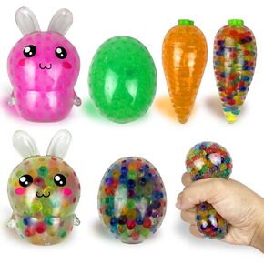 6 Pack Easter Big Stress Balls Stress Relief Toys for Easter Basket Stuffers Egg Fillers Gifts Party Favors