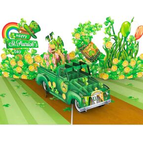 Piece Gift- Card Patricks Day Card ، Car St Patricks Day Card up up for Kids ، Family ، Friend ، 6 × 8 بوصة من بطاقات عيد القديس باتريك ، شملت الظرف