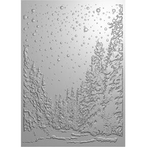 Briartw 3D Embossing Folder for Card Making,Tree on Snowy Day Clear Plastic Texture Fades Embossing Folder Template for Scrapbooking and Other Paper Craft Album Stamps DIY Decoration