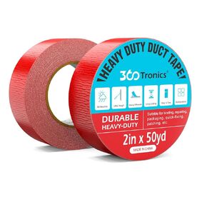 Duct Tape Heavy Duty Waterproof Super Strong Adhesive Tape, Multi-Use Silver Tape for Indoor & Outdoor Repairing, Sealing, Packing, DIY Projects, Tear by Hand (1-Pack, 2in x 30yd)