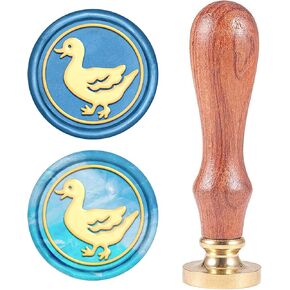 CRASPIRE Wax Seal Stamp Vintage Wax Sealing Stamps Duck Retro Wood Stamp Removable Brass Head 25mm for Wedding Envelopes Invitations Embellishment Bottle Decoration Gift Packing