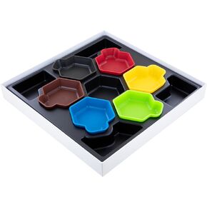 Feldherr Shell Core Box - 6 Colored Token Trays Plus Storage Box for Game Accessories, Tokens, meeples and Other Small Items