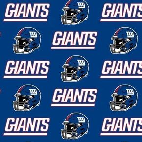 New York Giants Cotton Fabric - NFL Team Logo Cotton Fabric by The Yard, Fat Quarter, Half Yard, 1 Yard, 2 Yard Cuts