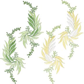4Pcs Green Leaves Vine Applique Leaf Iron on Patches Flower Nature Patches Bohemian Shoulder Collar Decorative Applique Patches for Clothes Dress Hat Pants Craft Projects