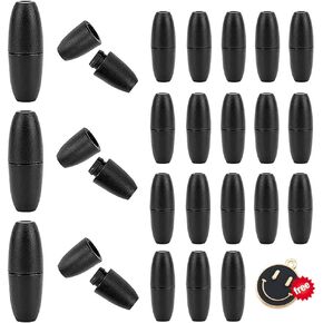 Breakaway Clasps for Necklaces, Plastic Bead Barrel Connectors 30 Sets Black Breakaway Safety Clasps for 2.5mm Lanyards Perfect DIY Craft Accessories for Jewelry Making (30sets Black)