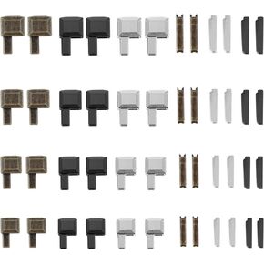 Gjinxi 48 Pcs Metal Zipper Latch Slider Retainer, 4 Sizes 3 Color Zipper Repair Kit #3#5#8#10 Insertion Pin Bottom Stopper for Coats Jacket Repair and Replacement