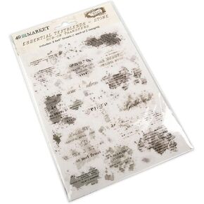 49 AND MARKET Stone Essential Textblends Rub-Ons 6"X8" 2/Pkg