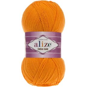 55% Cotton 45% Acrylic Alize Cotton Gold Yarn 1 Skein/Ball 100 gr 360 yds (83-Pumpkin)