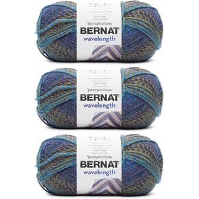 Bernat Wavelength Pearl Yarn - 3 Pack of 5oz/140g - Acrylic - #5 Bulky - 223 Yards - Knitting & Crochet