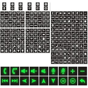 Nilight 249pcs ملصق Night Glow Flows للوحة مفتاح Rocker DIY نمط نصي ملصق ملصق ملصق ملصق ملصق في The Dark Toggle Switch DIY لقارب لوحة القيادة RV Car Truck