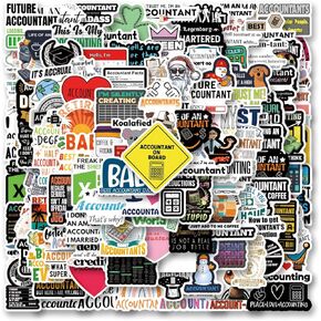 120Pcs Accountant Gifts Stickers Pack, Cartoon Cute Vinyl Waterproof Decals for Water Bottle,Laptop,Phone,Skateboard,Scrapbooking,Bumper Gifts for Kids Teens Adults Fans for Party Supply
