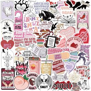 60 PCS Pink Bookish Stickers,Book Stickers for Kindle,Booktok Reading Stickers,Aesthetic Kindle Stickers,Bookish Gifts for Woman,Girl,Book Lover (Pink)