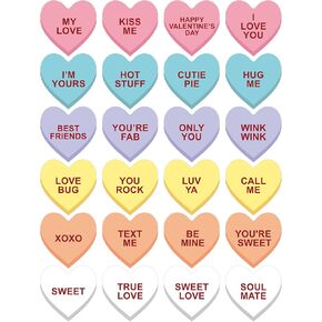 Anwyll Heart Stickers,Valentines Day Heart Stickers,480Pcs 1.5Inch Colorful Happy Valentine's Day Gift Stickers for Adult Kid,Self-Adhesive Galentines Day Heart Love Shape Label Sticker for Seal Card