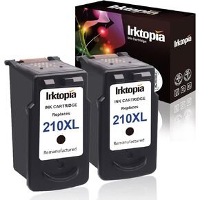 2 Pack Remanufactured Ink Cartridge Replacement for Canon PG 210XL (2 Black) Comptaible for Canon MP495 MP250 MX320 MX410 iP2702 MP280 MX340 MX330 MP240 iP2700 MX420 MP270 MX360 MP490 MP480 MX350 ect