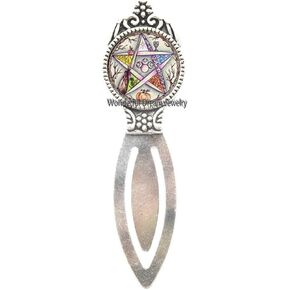 إشارة مرجعية لـ Pentagram ، إشارة مرجعية لـ Pentacle ، Wicca Bookmark ، Bagan Bookmark ، Wiccan Jewelery ، Pagan Gift ، Jewelder Jewelry ， PU084 (Silver)